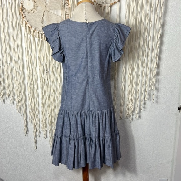JILL Jill Stuart Chambray Flutter Sleeve Dress Size M - Picture 4 of 9